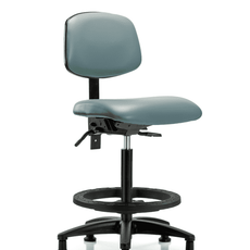 Vinyl Chair - High Bench Height with Black Foot Ring & Stationary Glides in Storm Supernova Vinyl - VHBCH-RG-T0-A0-BF-RG-8822