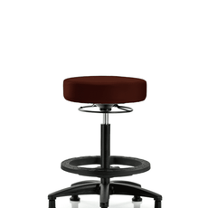 Vinyl Stool without Back - High Bench Height with Black Foot Ring & Stationary Glides in Burgundy Trailblazer Vinyl - VHBSO-RG-BF-RG-8569
