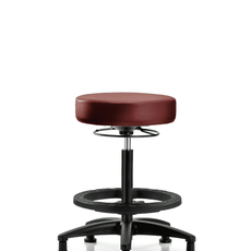 Vinyl Stool without Back - High Bench Height with Black Foot Ring & Stationary Glides in Taupe Supernova Vinyl - VHBSO-RG-BF-RG-8815
