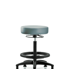 Vinyl Stool without Back - High Bench Height with Black Foot Ring & Stationary Glides in Storm Supernova Vinyl - VHBSO-RG-BF-RG-8822