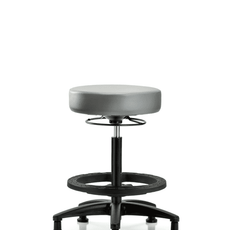 Vinyl Stool without Back - High Bench Height with Black Foot Ring & Stationary Glides in Sterling Supernova Vinyl - VHBSO-RG-BF-RG-8840