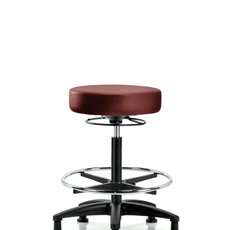 Vinyl Stool without Back - High Bench Height with Chrome Foot Ring & Stationary Glides in Taupe Supernova Vinyl - VHBSO-RG-CF-RG-8815