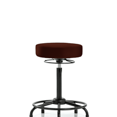 Vinyl Stool without Back - High Bench Height with Round Tube Base & Stationary Glides in Burgundy Trailblazer Vinyl - VHBSO-RT-RG-8569