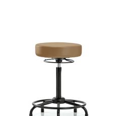 Vinyl Stool without Back - High Bench Height with Round Tube Base & Stationary Glides in Taupe Trailblazer Vinyl - VHBSO-RT-RG-8584
