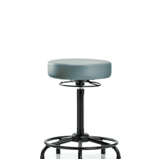 Vinyl Stool without Back - High Bench Height with Round Tube Base & Stationary Glides in Storm Supernova Vinyl - VHBSO-RT-RG-8822