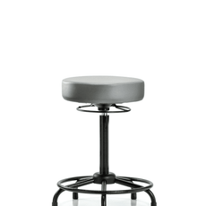 Vinyl Stool without Back - High Bench Height with Round Tube Base & Stationary Glides in Sterling Supernova Vinyl - VHBSO-RT-RG-8840