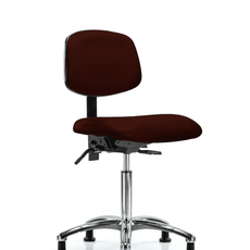 Vinyl Chair Chrome - Medium Bench Height with Stationary Glides in Burgundy Trailblazer Vinyl - VMBCH-CR-T0-A0-NF-RG-8569