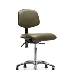 Vinyl Chair Chrome - Medium Bench Height with Stationary Glides in Taupe Supernova Vinyl - VMBCH-CR-T0-A0-NF-RG-8809