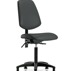 Vinyl Chair - Medium Bench Height with Medium Back & Stationary Glides in Charcoal Trailblazer Vinyl - VMBCH-MB-RG-T0-A0-NF-RG-8605