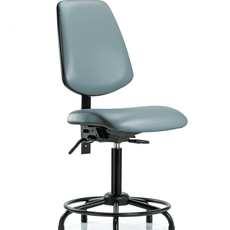 Vinyl Chair - Medium Bench Height with Round Tube Base, Medium Back, Seat Tilt, & Stationary Glides in Storm Supernova Vinyl - VMBCH-MB-RT-T1-A0-RG-8822