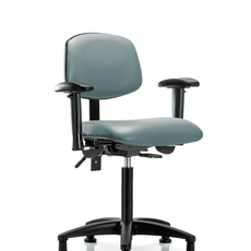 Vinyl Chair - Medium Bench Height with Adjustable Arms & Stationary Glides in Storm Supernova Vinyl - VMBCH-RG-T0-A1-NF-RG-8822