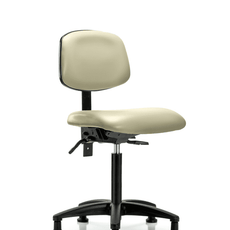 Vinyl Chair - Medium Bench Height with Seat Tilt & Stationary Glides in Adobe White Trailblazer Vinyl - VMBCH-RG-T1-A0-NF-RG-8501