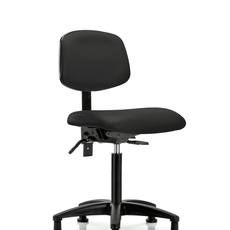Vinyl Chair - Medium Bench Height with Seat Tilt & Stationary Glides in Black Trailblazer Vinyl - VMBCH-RG-T1-A0-NF-RG-8540