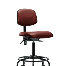 Vinyl Chair - Medium Bench Height with Round Tube Base & Casters in Borscht Supernova Vinyl - VMBCH-RT-T0-A0-RC-8815