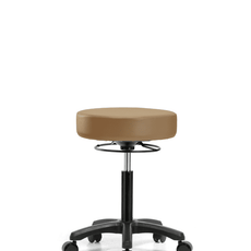 Vinyl Mini-Stool - Medium Bench Height with Casters in Taupe Trailblazer Vinyl - VMBMS-RG-NF-RC-8584