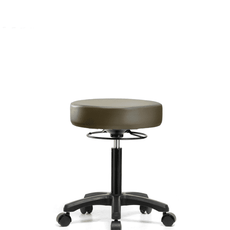 Vinyl Mini-Stool - Medium Bench Height with Casters in Taupe Supernova Vinyl - VMBMS-RG-NF-RC-8809