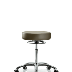 Vinyl Stool without Back Chrome - Medium Bench Height with Casters in Marine Blue Supernova Vinyl - VMBSO-CR-NF-CC-8809