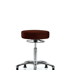 Vinyl Stool without Back Chrome - Medium Bench Height with Stationary Glides in Burgundy Trailblazer Vinyl - VMBSO-CR-NF-RG-8569