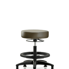 Vinyl Stool without Back - Medium Bench Height with Black Foot Ring & Stationary Glides in Marine Blue Supernova Vinyl - VMBSO-RG-BF-RG-8809