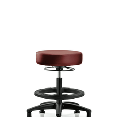 Vinyl Stool without Back - Medium Bench Height with Black Foot Ring & Stationary Glides in Taupe Supernova Vinyl - VMBSO-RG-BF-RG-8815