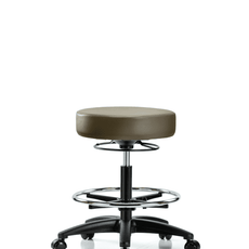 Vinyl Stool without Back - Medium Bench Height with Chrome Foot Ring & Casters in Marine Blue Supernova Vinyl - VMBSO-RG-CF-RC-8809