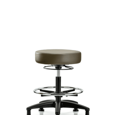 Vinyl Stool without Back - Medium Bench Height with Chrome Foot Ring & Stationary Glides in Marine Blue Supernova Vinyl - VMBSO-RG-CF-RG-8809