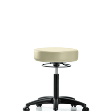 Vinyl Stool without Back - Medium Bench Height with Casters in Adobe White Trailblazer Vinyl - VMBSO-RG-NF-RC-8501