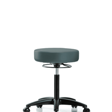 Vinyl Stool without Back - Medium Bench Height with Casters in Colonial Blue Trailblazer Vinyl - VMBSO-RG-NF-RC-8546
