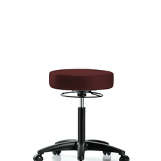 Vinyl Stool without Back - Medium Bench Height with Casters in Burgundy Trailblazer Vinyl - VMBSO-RG-NF-RC-8569