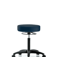 Vinyl Stool without Back - Medium Bench Height with Casters in Imperial Blue Trailblazer Vinyl - VMBSO-RG-NF-RC-8582