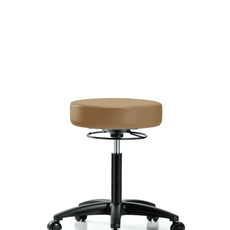Vinyl Stool without Back - Medium Bench Height with Casters in Taupe Trailblazer Vinyl - VMBSO-RG-NF-RC-8584