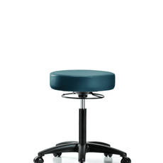 Vinyl Stool without Back - Medium Bench Height with Casters in Marine Blue Supernova Vinyl - VMBSO-RG-NF-RC-8801