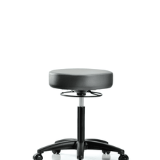 Vinyl Stool without Back - Medium Bench Height with Casters in Sterling Supernova Vinyl - VMBSO-RG-NF-RC-8840