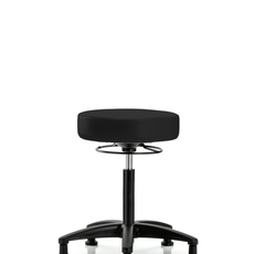 Vinyl Stool without Back - Medium Bench Height with Stationary Glides in Black Trailblazer Vinyl - VMBSO-RG-NF-RG-8540
