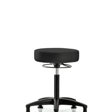Vinyl Stool without Back - Medium Bench Height with Stationary Glides in Charcoal Trailblazer Vinyl - VMBSO-RG-NF-RG-8605