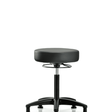 Vinyl Stool without Back - Medium Bench Height with Stationary Glides in Carbon Supernova Vinyl - VMBSO-RG-NF-RG-8823