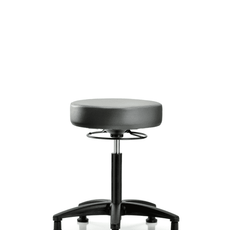 Vinyl Stool without Back - Medium Bench Height with Stationary Glides in Sterling Supernova Vinyl - VMBSO-RG-NF-RG-8840
