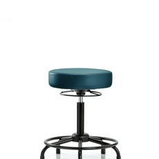 Vinyl Stool without Back - Medium Bench Height with Round Tube Base & Stationary Glides in Marine Blue Supernova Vinyl - VMBSO-RT-RG-8801