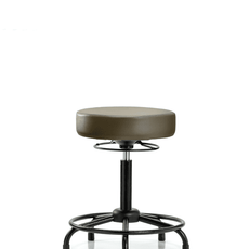 Vinyl Stool without Back - Medium Bench Height with Round Tube Base & Stationary Glides in Marine Blue Supernova Vinyl - VMBSO-RT-RG-8809