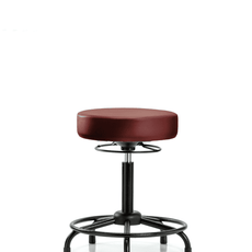 Vinyl Stool without Back - Medium Bench Height with Round Tube Base & Stationary Glides in Taupe Supernova Vinyl - VMBSO-RT-RG-8815