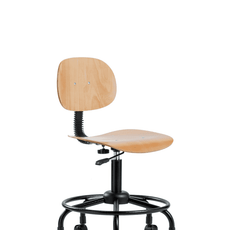 Wood Chair - Desk Height with Round Tube Base & Casters - WDHCH-RT-RC