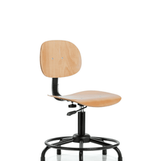 Wood Chair - Desk Height with Round Tube Base & Stationary Glides - WDHCH-RT-RG