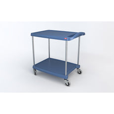 myCart Series 2-shelf Utility Cart with Microban, Blue, 23.4375" x 34.375"