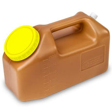 Container, 24 Hour Urine Collection, 2500mL (2.5 Liter), Affixed Screwcap, Amber-108025A