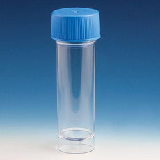 Container, Universal, 30mL, Attached Screwcap, PS, Conical Bottom, Self-Standing, 100/Bag, 5 Bags/Unit-109217