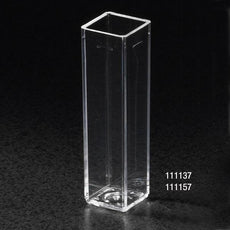 Cuvette, Spectrophotometer, Square, 4.5mL (10mm), UV Grade Methacrylate, 4 Clear Sides, 100/Tray, 5 Trays/Unit-111157