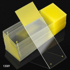Microscope Slides, Diamond White Glass, 25 x 75mm, Charged, 90° Ground Edges, Yellow Frosted, 72/Box-1358Y-72