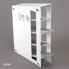 Pipette Storage Rack, 4 Compartment, Includes 2 Accessory Holders, ABS, Magnetized, White-1685W