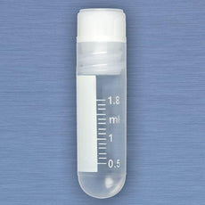 CryoCLEAR vials, 2.0mL, STERILE, Internal Threads, Attached Screwcap with Co-Molded Thermoplastic Elastomer (TPE) Sealing Layer, Round Bottom, Printed Graduations, Writing Space and Barcode, 50/Bag-3003-50