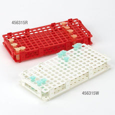 Rack, Snap Together, for 1.5mL and 2.0mL Microcentrifuge Tubes, Reinforced PP, 128-Place, Red-456315R